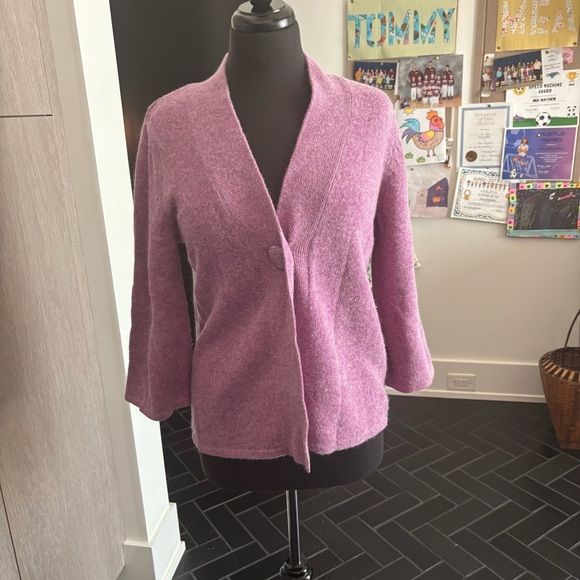 Carole Little Purple Cardigan Sweater Plush Open-Front Design - Picture 1 of 4